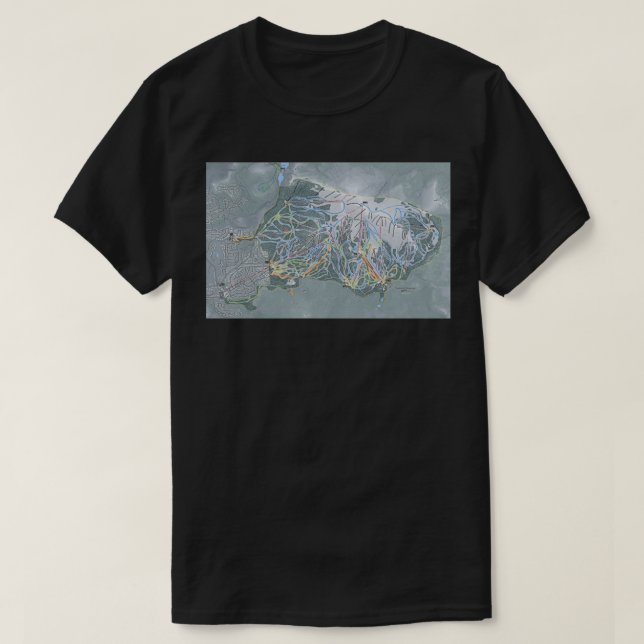 Camiseta Mapa de Rastreio de Mammoth Mountain Resort (Frente do Design)