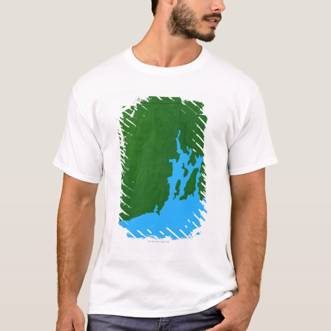 Camiseta Mapa de Rhode - ilha (Frente)