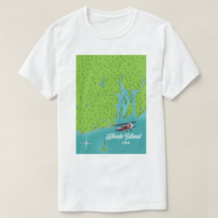 Camiseta Mapa de Rhode Island USA