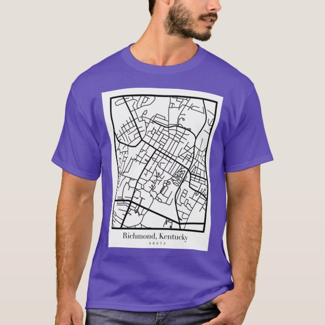 Camiseta Mapa de Richmond Ky Oversized (Frente)