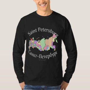 Camiseta Mapa de Rússia da cidade de St Petersburg