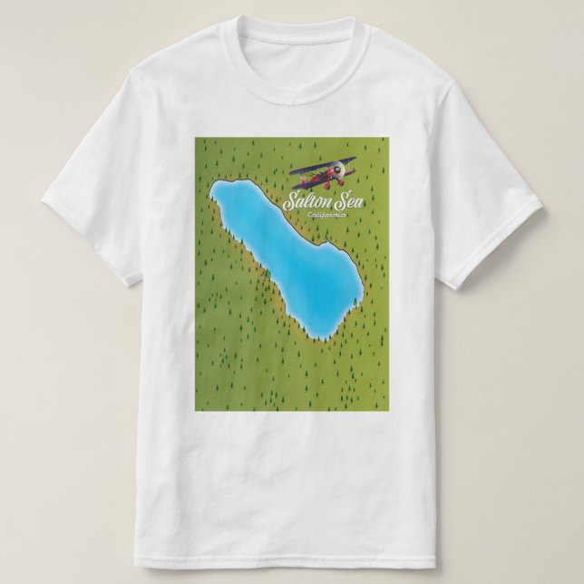 Camiseta Mapa de Salton Sea California USA (Frente do Design)
