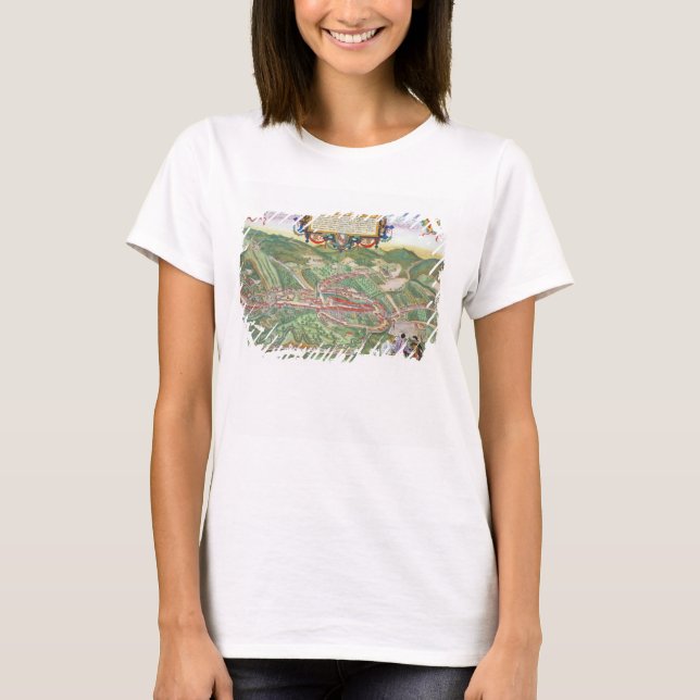 Camiseta Mapa de Serravalle, de Civitates Orbis Terrarum (Frente)