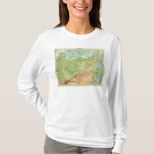 Camiseta Mapa de Sibéria com rotas de transporte