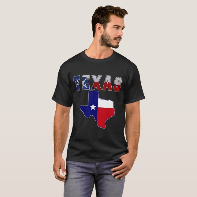 Camiseta Mapa de Sinalizador com Texas (Frente Completa)
