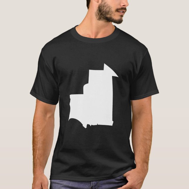 Camiseta Mapa de Sinalizador da Mauritânia - Mauritânia (Frente)