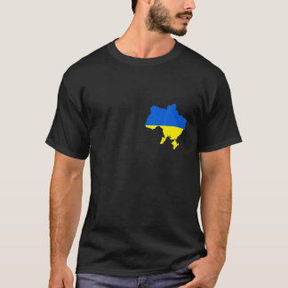 Camiseta Mapa de Sinalizador da Ucrânia