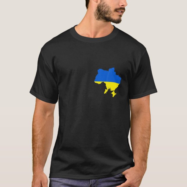 Camiseta Mapa de Sinalizador da Ucrânia (Frente)