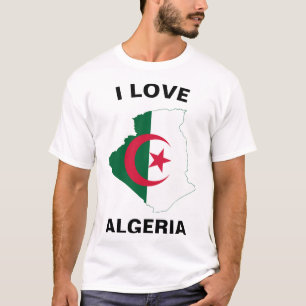 Camiseta Mapa de Sinalizador de Amor Argélia