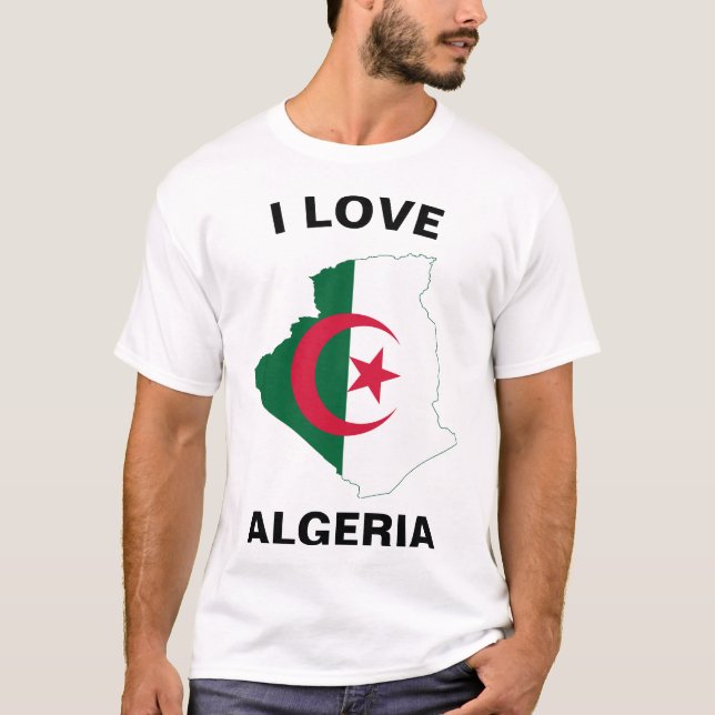 Camiseta Mapa de Sinalizador de Amor Argélia (Frente)