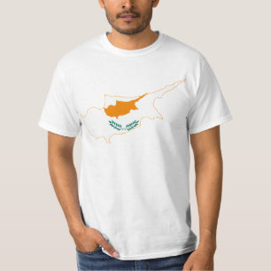 Camiseta Mapa de Sinalizador de Chipre
