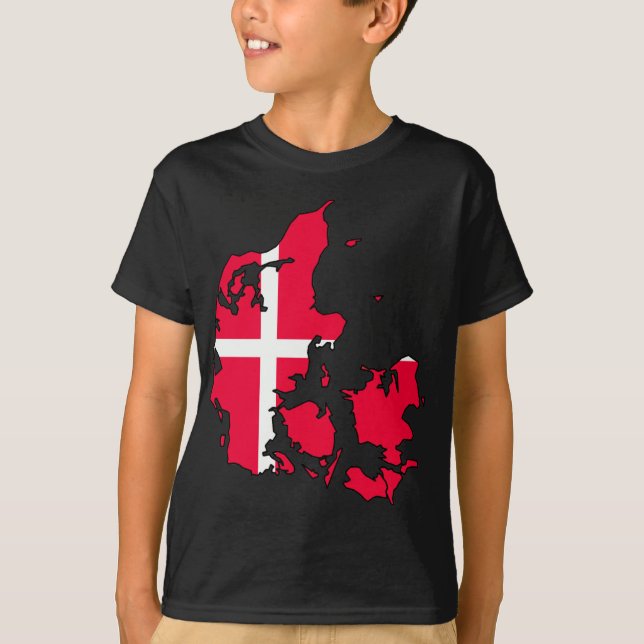 Camiseta mapa de sinalizador de denmark (Frente)