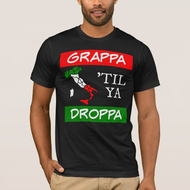 Camiseta Mapa de Sinalizador de Grappa Til Ya Droppa Itália (Frente)