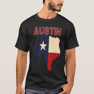 Camiseta Mapa de Sinalizador de Texan da Cidade de Austin