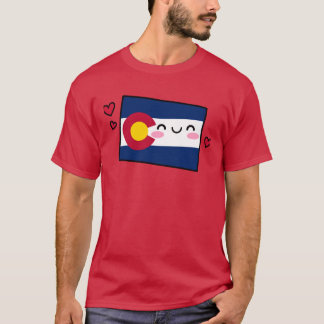 Camiseta Mapa de Sinalizador do Estado do Colorado sorri co