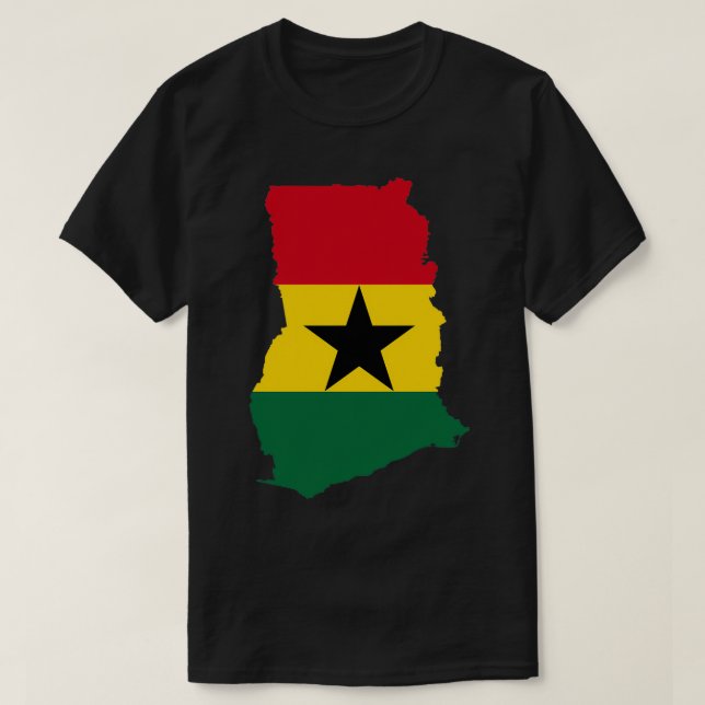 Camiseta Mapa de Sinalizador do Gana (Frente do Design)