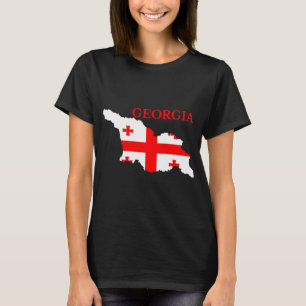 Camiseta Mapa de Sinalizador do País Geórgia - T-Shirt