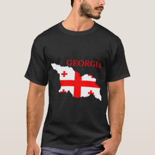 Camiseta Mapa de Sinalizador do País Geórgia - T-Shirt