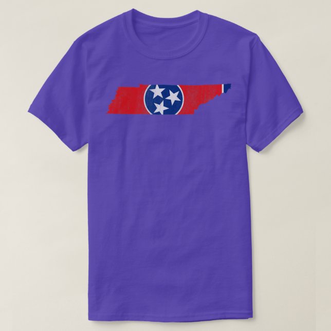 Camiseta Mapa de Sinalizador do Tennessee no Estado do volu (Frente do Design)
