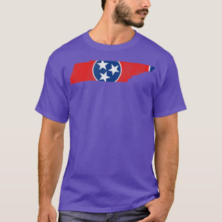 Camiseta Mapa de Sinalizador do Tennessee no Estado do volu