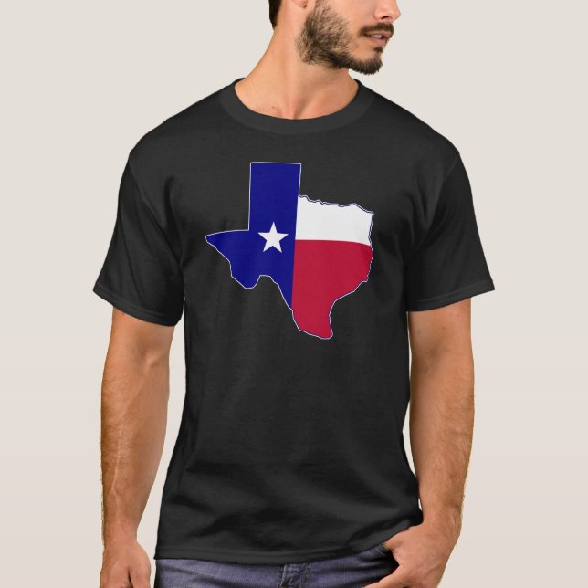 Camiseta Mapa de Sinalizador do Texas (Frente)