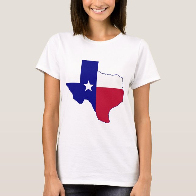 Camiseta Mapa de Sinalizador do Texas (Frente)