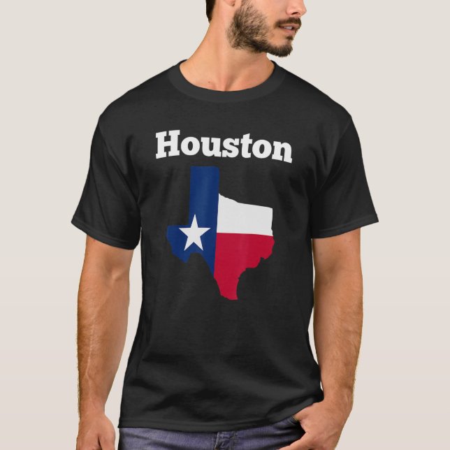 Camiseta Mapa de Sinalizador do Texas do Houston Texas Cami (Frente)