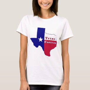 Camiseta Mapa de Sinalizador do Texas Forever