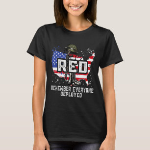 Camiseta Mapa de Sinalizador dos EUA Soldados Lembre-se de 