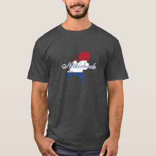 Camiseta Mapa de Sinalizador Holandês Souvenir Modern