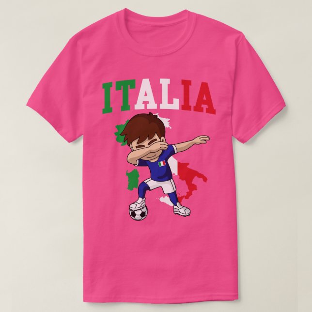 Camiseta Mapa de Sinalizador Itália Boy (Frente do Design)