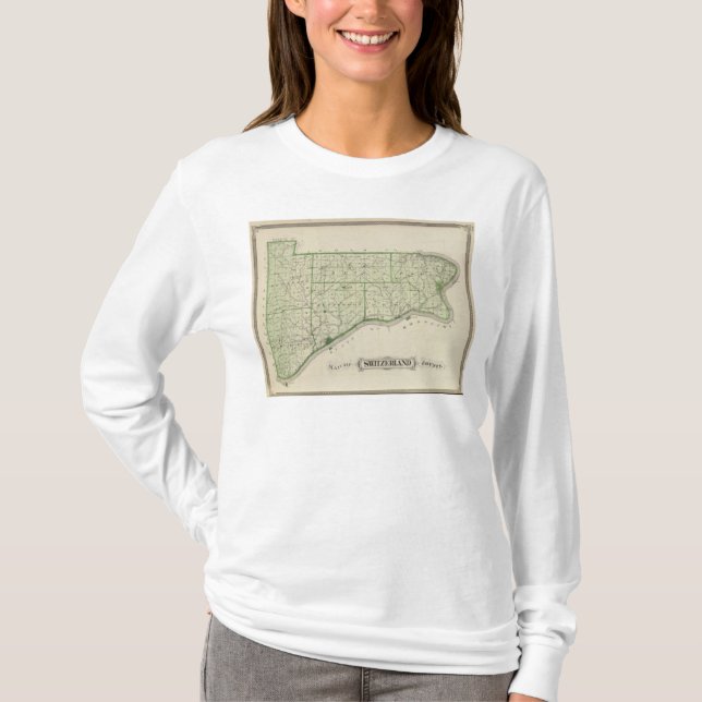 Camiseta Mapa de Switzerland County (Frente)