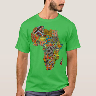 Camiseta Mapa de Tecidos Africano