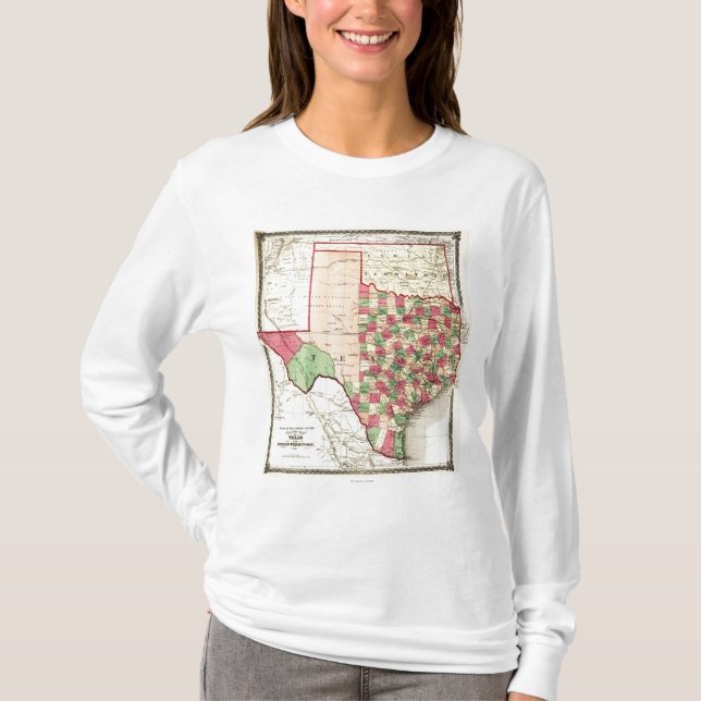 Camiseta Mapa de TerritoryPanoramic de Texas e de indiano (Frente)