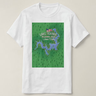 Camiseta Mapa de Texoma EUA do lago