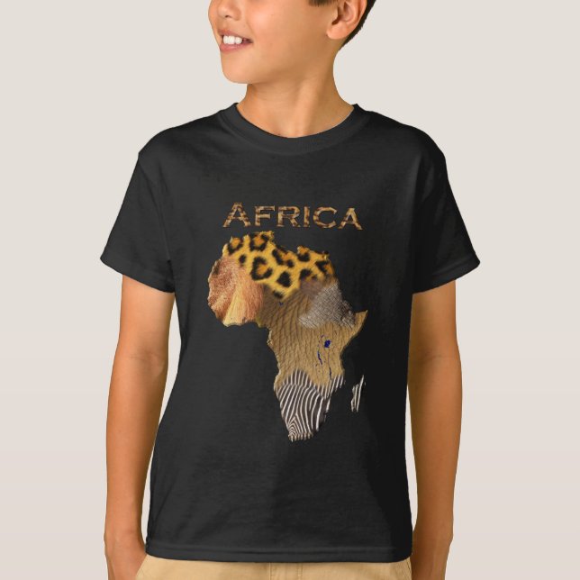 Camiseta Mapa de Texturas de Animais Selvagens da Série AFR (Frente)