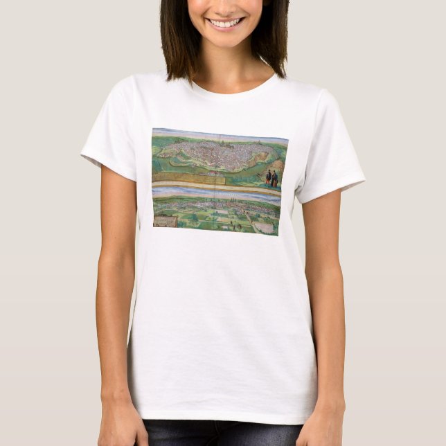 Camiseta Mapa de Toledo e Valladolid, de Civitates Orbi (Frente)