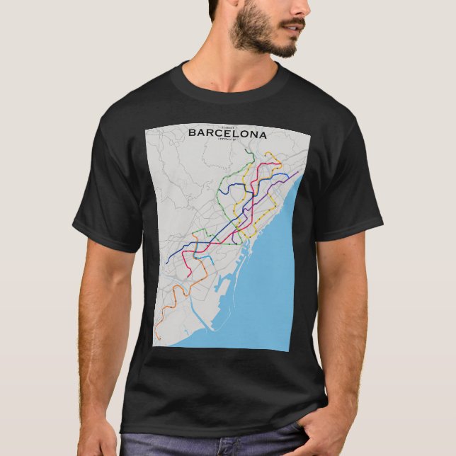 Camiseta Mapa de Trânsito de Barcelona (Frente)