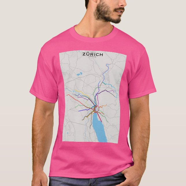 Camiseta Mapa de Trânsito de Zurique (Frente)