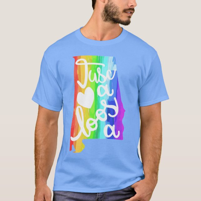 Camiseta Mapa de Tuscaloosa Alabama Arco-íris (Frente)