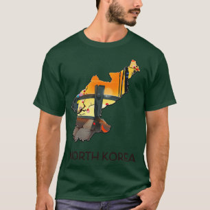 Camiseta Mapa de viagem da Coreia do Norte