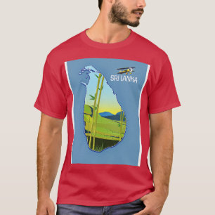 Camiseta Mapa de viagem da ilha do Sri Lanka
