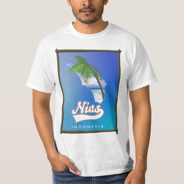 Camiseta Mapa de viagem da Ilha Sumba Indonésia (Frente)