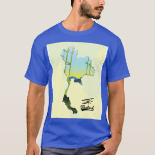 Camiseta Mapa de viagem da Tailândia