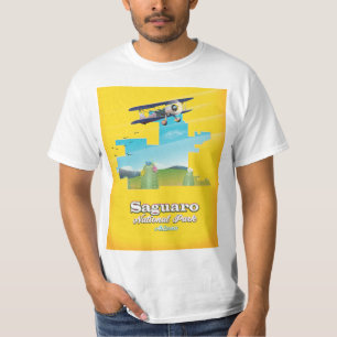 Camiseta mapa de viagem do parque nacional saguaro