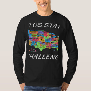 Camiseta Mapa de viagem dos EUA Visite 50 estados