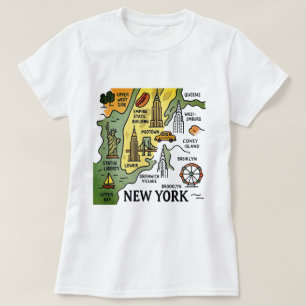 Camiseta Mapa de viagens vintage NY
