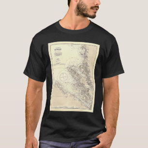 Camiseta Mapa de Vintage Bergen Norway 1888