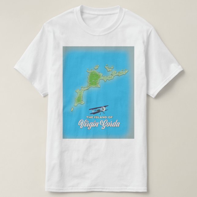 Camiseta Mapa de Virgin Gorda (Frente do Design)