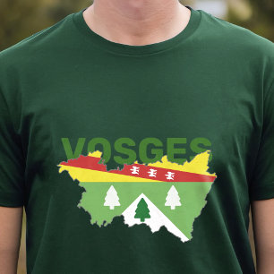 Camiseta Mapa de Vosges com Brasão de Armas